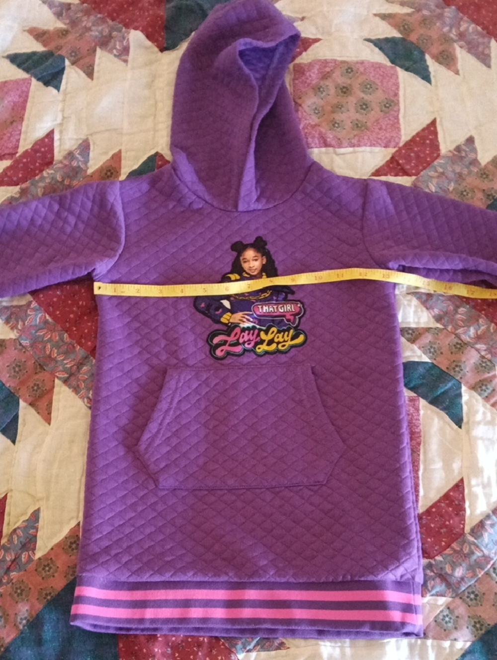Nickelodeon Purple Quilted Hooded Girls Sweatshirt with Front Pocket